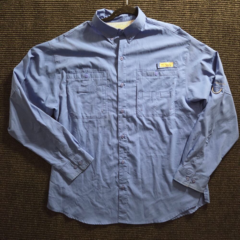 Colombia PFG Button Up Omni Shade Long Sleeve Men's XL Relaxed Fit Utility